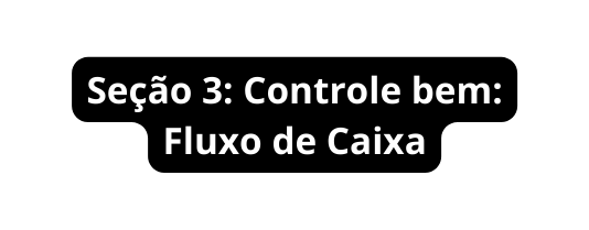 Seção 3 Controle bem Fluxo de Caixa